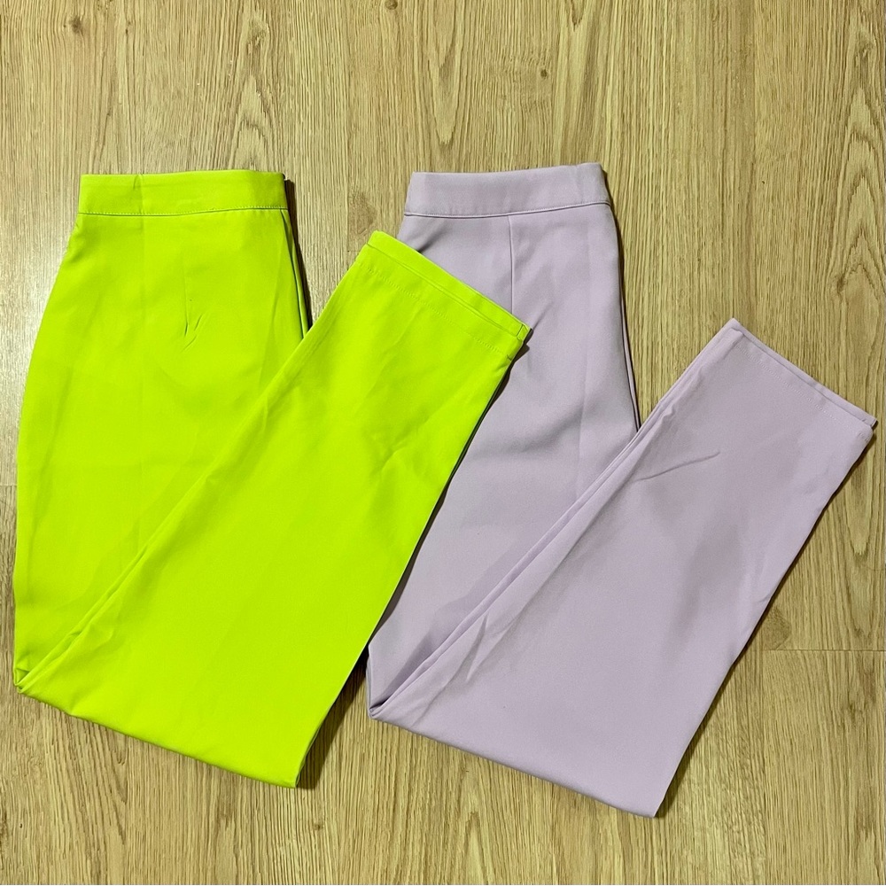 Missguided woman pants, lilac and  right yellow, size 8